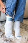 Explore More Collection - White & Blue Sporty Ankle Socks