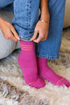 Explore More Collection - Fuchsia Sporty Ankle Socks