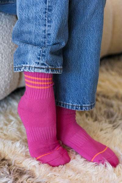 Explore More Collection - Fuchsia Sporty Ankle Socks