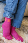 Explore More Collection - Fuchsia Sporty Ankle Socks