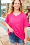 Explore More Collection - Be Bold Coral Crinkle Texture Pocketed Dolman Top