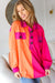 Explore More Collection - Feeling Bold Orange & Fuchsia Color Block Button Down Top