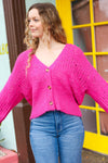 Explore More Collection - Pretty In Pink Button Down Pointelle Knit Cardigan