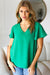 Explore More Collection - In Your Dreams Emerald Green Flutter Sleeve V Neck Top