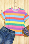 Explore More Collection - Step Into Spring Multicolor Stripe Terry Top