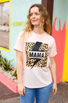 Explore More Collection - Peach "Mama" Animal Print Graphic Tee