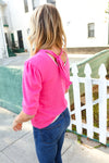 Explore More Collection - Pretty In Pink Mock Neck With Back Ribbon Bow Tie Sweater Top