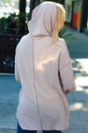 Explore More Collection - Cozy Up Taupe Mineral Wash Rib Knit Hoodie