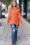 Explore More Collection - Autumn Vibes Pumpkin Asymmetrical Knit Sweater