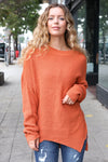 Explore More Collection - Autumn Vibes Pumpkin Asymmetrical Knit Sweater