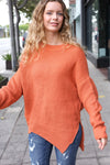 Explore More Collection - Autumn Vibes Pumpkin Asymmetrical Knit Sweater