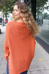 Explore More Collection - Autumn Vibes Pumpkin Asymmetrical Knit Sweater