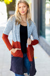 Explore More Collection - Take a Look Heather Grey Two Tone Hacci Cardigan