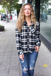 Explore More Collection - Casual Chic Black Plaid Button Down Long Sleeve Top