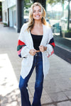 Explore More Collection - Ivory Multicolor Mixed Thread Bubble Sleeve Cardigan