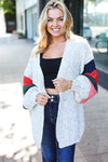 Explore More Collection - Ivory Multicolor Mixed Thread Bubble Sleeve Cardigan