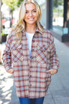 Explore More Collection - Be You Best Taupe Plaid Quilt Lined Button Down Shacket