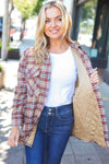 Explore More Collection - Be You Best Taupe Plaid Quilt Lined Button Down Shacket