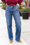 Explore More Collection - Judy Blue High Rise Double Button Crisscross Detail Wide Leg Jeans