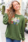 Explore More Collection - Be Merry Forest Green Nutcracker Sequin Hacci Top