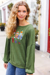 Explore More Collection - Be Merry Forest Green Nutcracker Sequin Hacci Top