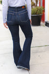 Explore More Collection - Judy Blue Dark Wash Raw Hem Jeans