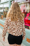 Explore More Collection - Brown & Blush Animal Print Hoodie