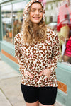 Explore More Collection - Brown & Blush Animal Print Hoodie