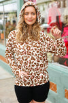 Explore More Collection - Brown & Blush Animal Print Hoodie