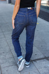 Explore More Collection - Judy Blue Dark Wash Pull On Cuffed Slim Fit Jeans