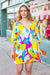 Explore More Collection - Bright Thoughts Yellow Floral Print V Neck Babydoll Dress