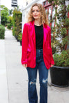 Explore More Collection - Dazzling Magenta Velvet Lapel Blazer