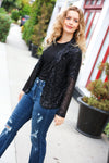 Explore More Collection - Be Your Own Star Black Sequin Open Blazer