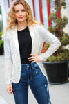 Explore More Collection - Be Your Own Star Silver Sequin Open Blazer