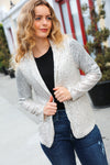 Explore More Collection - Be Your Own Star Silver Sequin Open Blazer