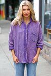 Explore More Collection - Violet Washed Cotton Gauze Button Down Shirt