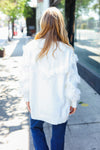 Explore More Collection - Beautiful You Ivory Fringe Detail Knit Cardigan