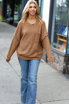 Explore More Collection - Stay Awhile Camel Drop Shoulder Melange Sweater