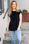 Explore More Collection - Best In Bold Black Dolman Ribbed Knit Sweater Top