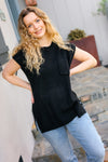 Explore More Collection - Best In Bold Black Dolman Ribbed Knit Sweater Top