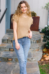 Explore More Collection - Best In Bold Taupe Dolman Ribbed Knit Sweater Top