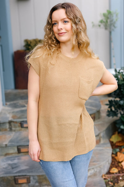 Explore More Collection - Best In Bold Taupe Dolman Ribbed Knit Sweater Top