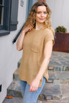 Explore More Collection - Best In Bold Taupe Dolman Ribbed Knit Sweater Top