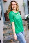 Explore More Collection - Saint Patrick Asymmetrical Sequin Banded V Neck Top