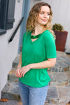 Explore More Collection - Saint Patrick Asymmetrical Sequin Banded V Neck Top