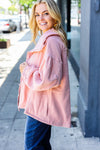 Explore More Collection - Beautiful You Blush Cinched Waist Zip Up Fleece Jacket