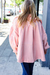 Explore More Collection - Beautiful You Blush Cinched Waist Zip Up Fleece Jacket