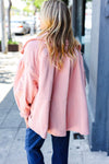 Explore More Collection - Beautiful You Blush Cinched Waist Zip Up Fleece Jacket