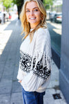 Explore More Collection - Ready For Anything Taupe & Black Tassel Aztec Sweater