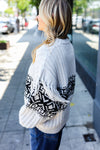 Explore More Collection - Ready For Anything Taupe & Black Tassel Aztec Sweater